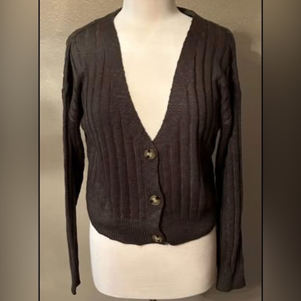 Pink Rose Dark green Cardigan Sweater Size M